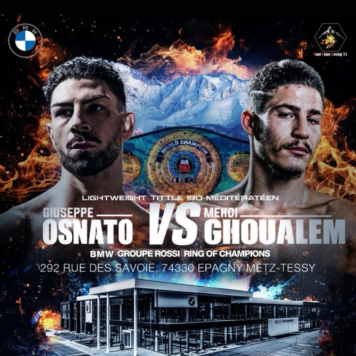 Il 14 giugno ad Annecy (FRANCIA) Osnato vs Ghoualem per l'IBO Mediterraneo LEggeri