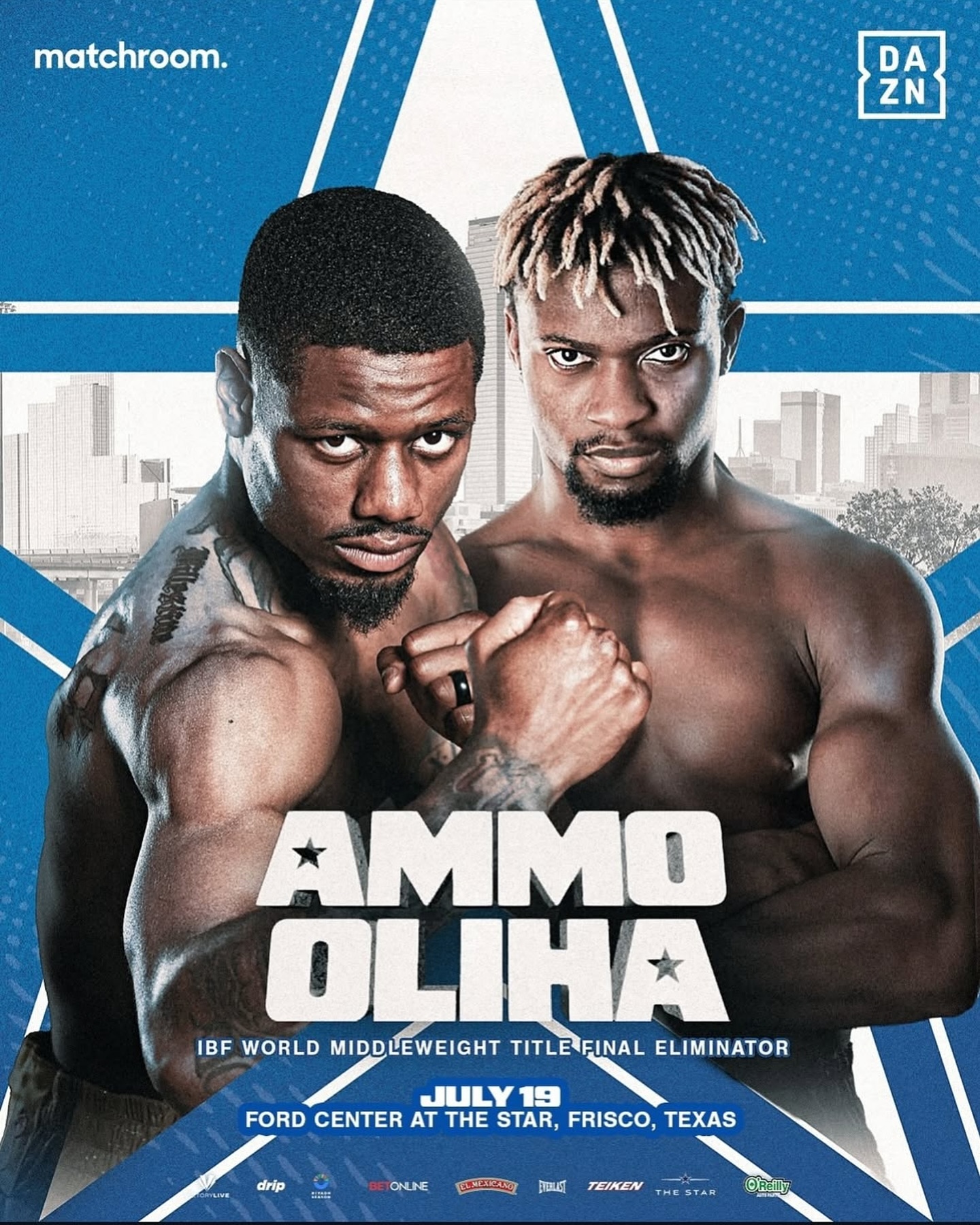 SEMIFINALE MONDIALE IBF PESI MEDI - IL 19 LUGLIO A FRISCO (TEXAS) ETINOSA OLIHA VS AUSTIN WILLIAMS