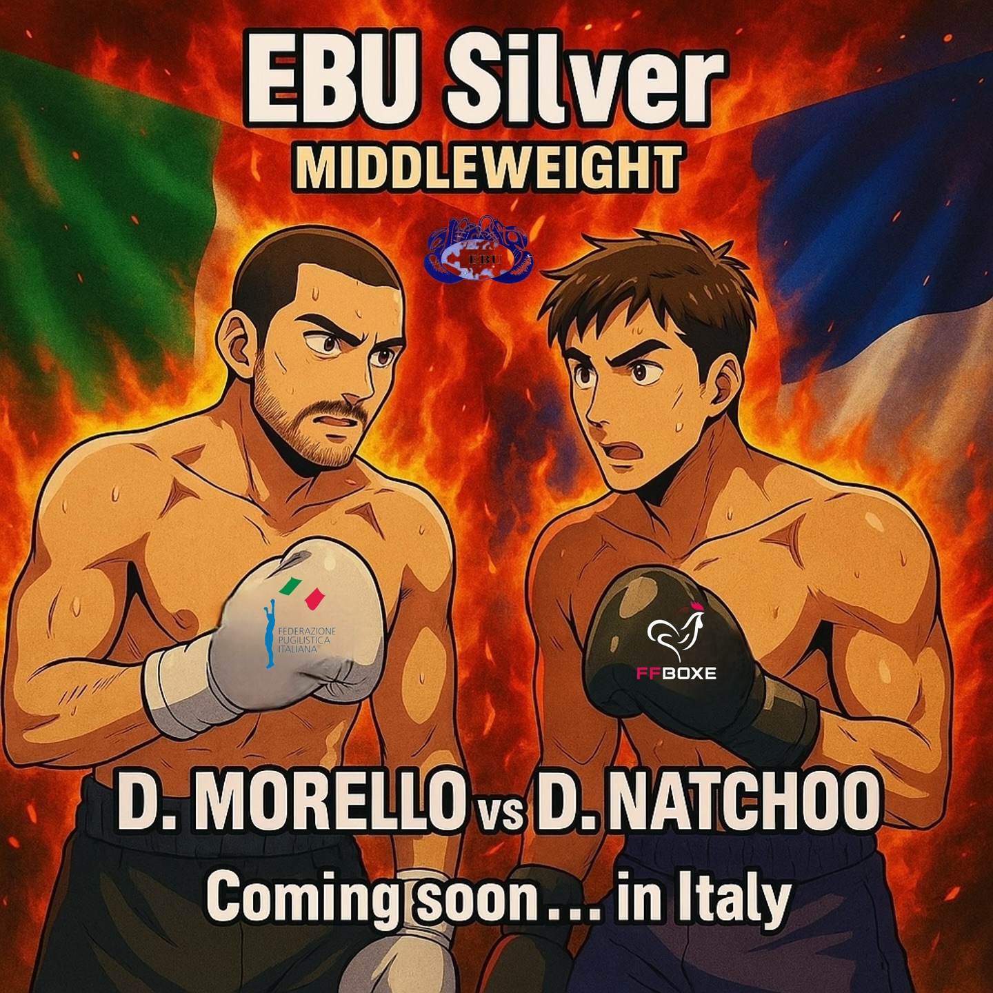 IN ITALIA IL MATCH PER L'EBU SILVER PESI MEDI TRA DARIO MORELLO E DIEGO NATCHOO