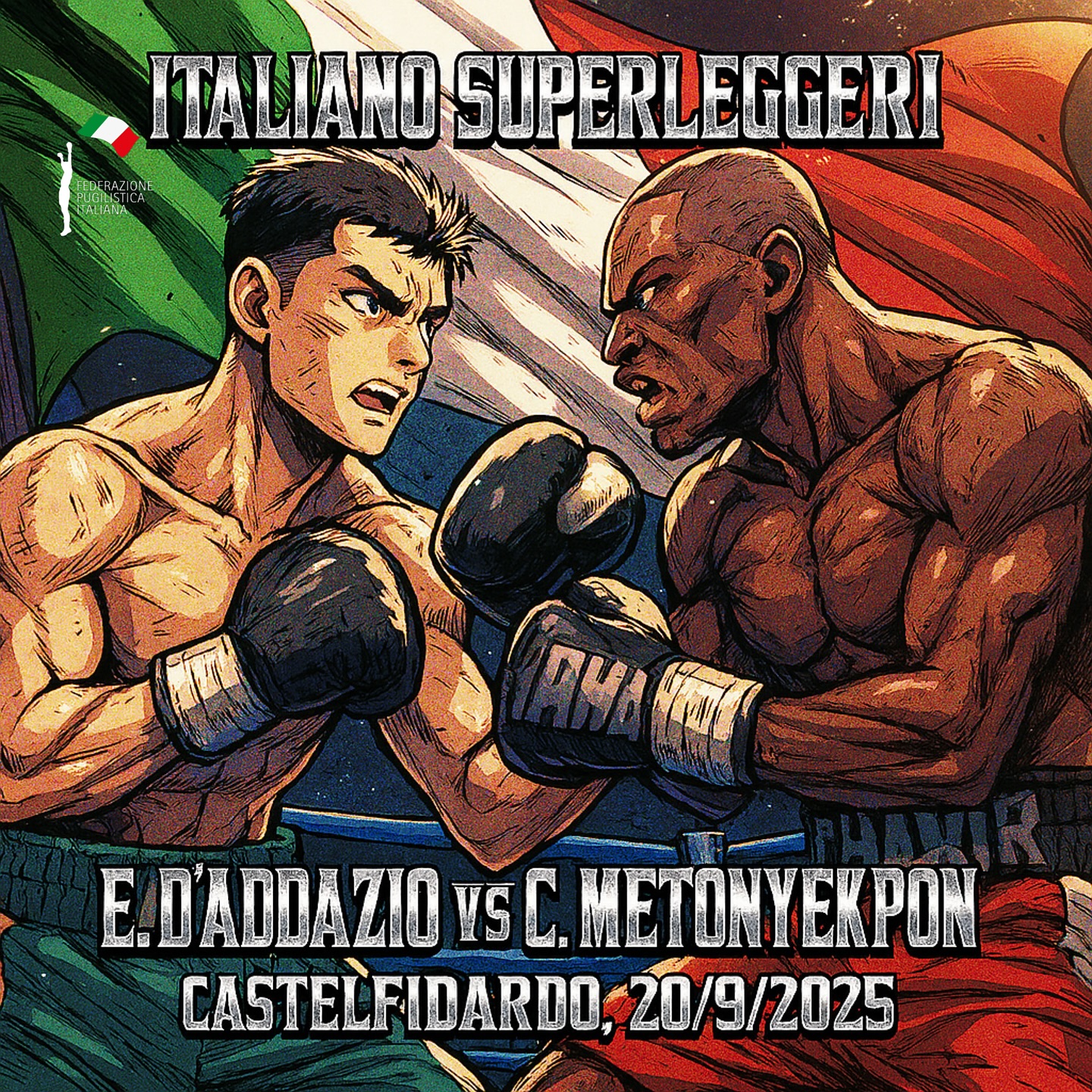 TITOLO ITALIANO SUPERLEGGERI - IL 20 SETTEMBRE A CASTELFIDARDO D'ADDAZIO VS METONYEKPON 