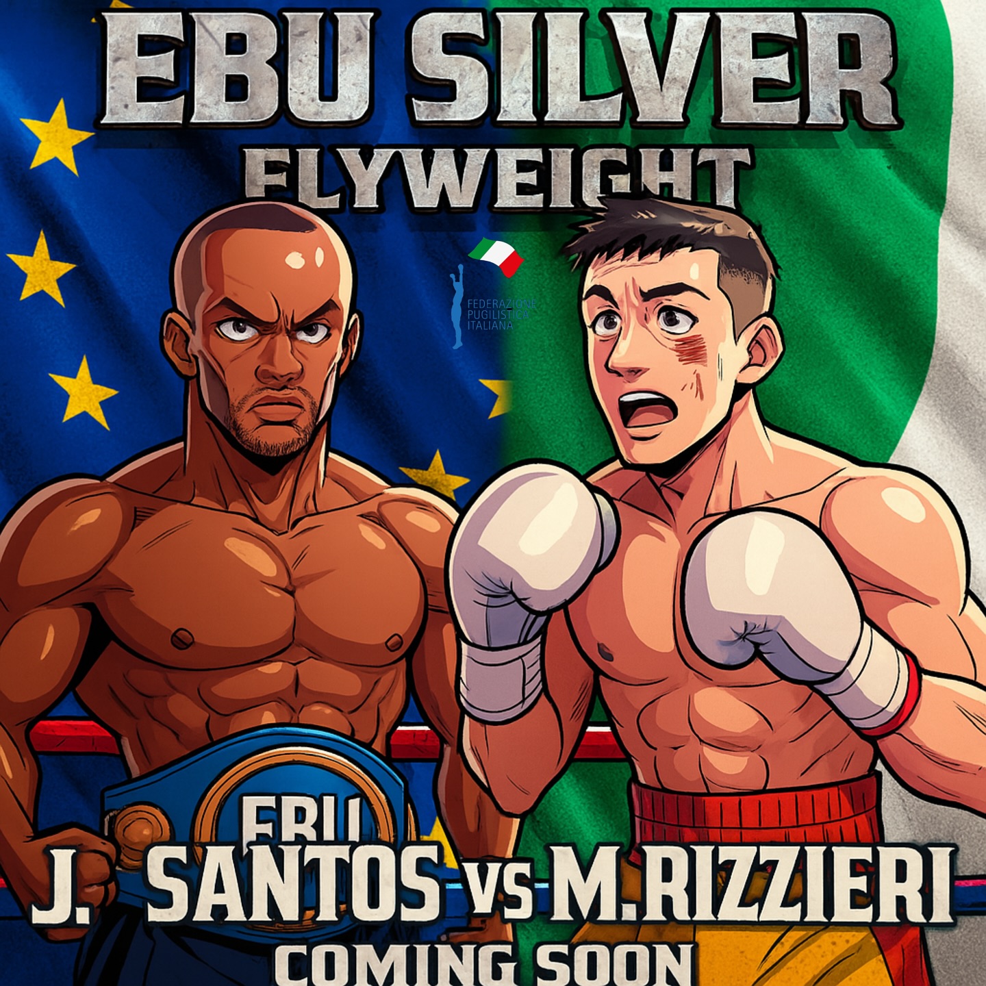 EBU SILVER PESI MOSCA - SARA' DERBY TRICOLORE TRA IL CAMPIONE JOEL SANTOS E MANUEL RIZZIERI 