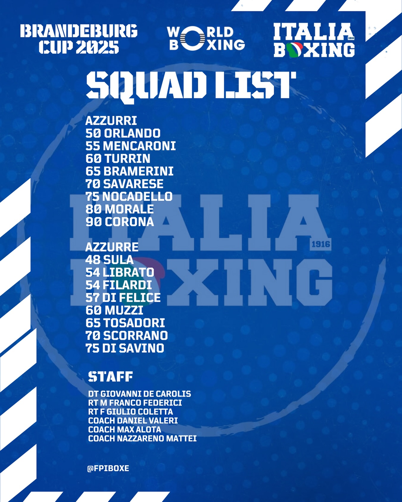 AZZURRI E AZZURRE U19 per la BRANDENBURG CUP 2025 