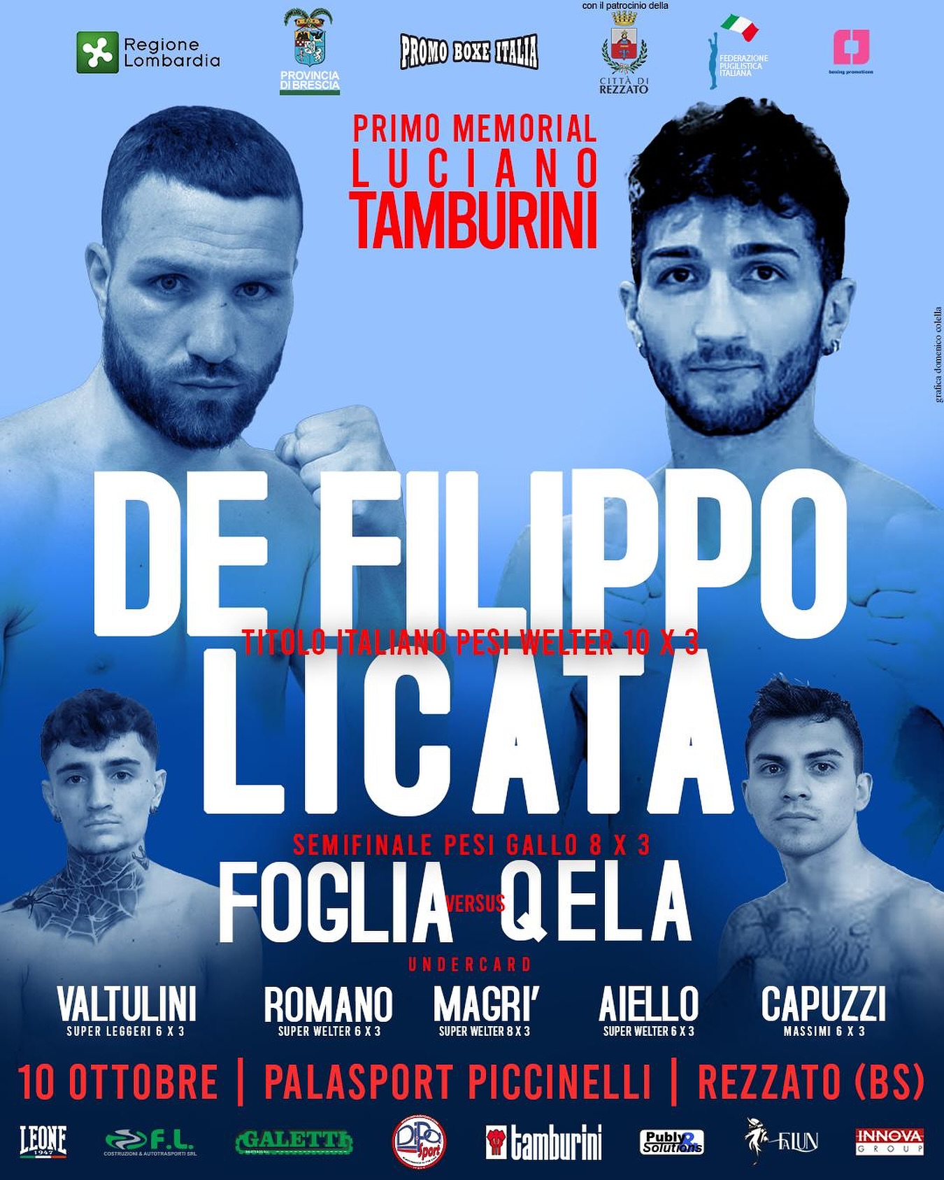 TITOLO ITALIANO PESI WELTE - IL 10 OTTOBRE A REZZATO DE FILIPPO VS LICATA 