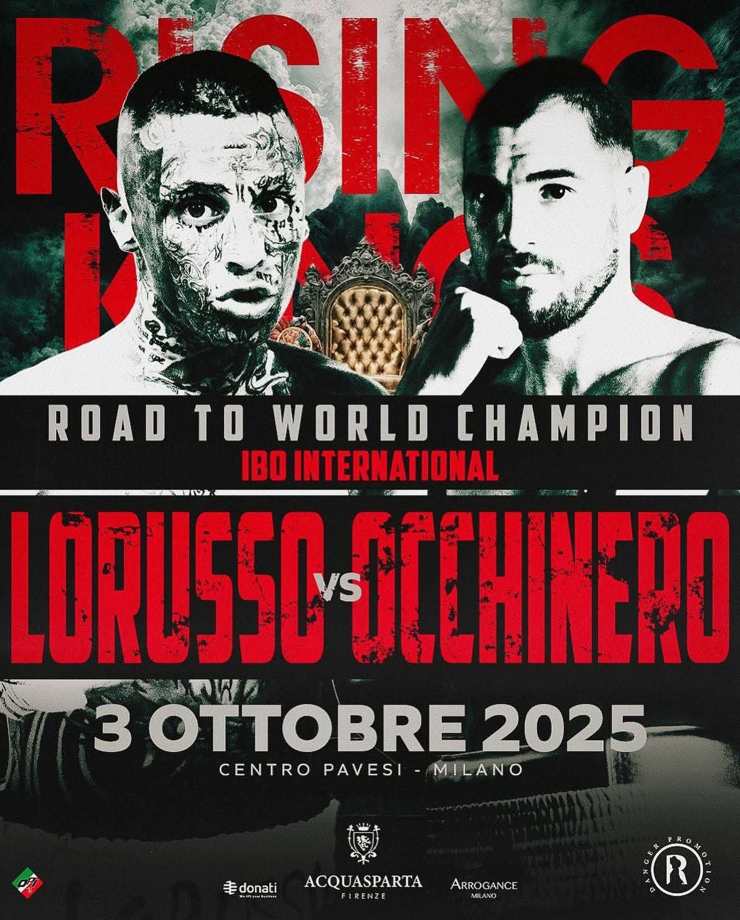 TITOLO INTERNAZIONALE IBO SUPERGALLO - IL 3 OTTOBRE A MILANO LORUSSO VS OCCHINERO 
