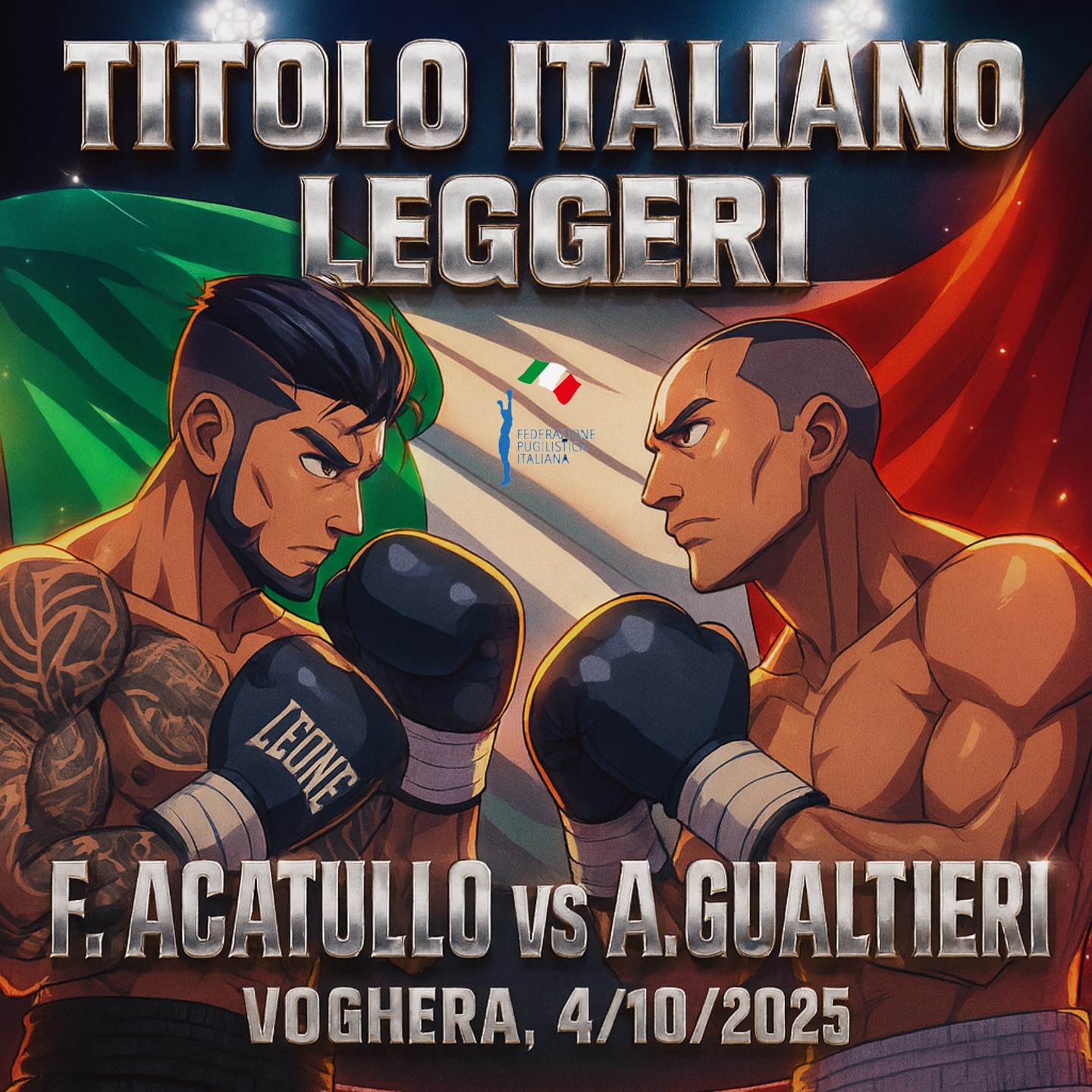 Il 4 ottobre a Voghera Acatullo vs Gualteri per il Titolo Italiano Leggeri 