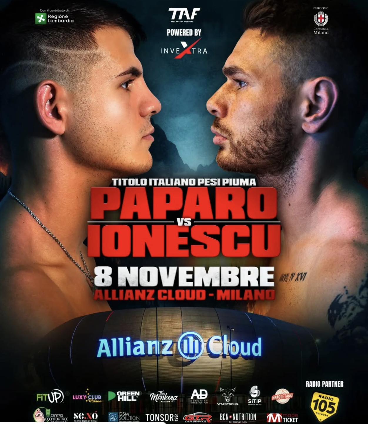 TITOLO ITALIANO PIUMA PAPARO VS IONESCU - A MILANO IL PROSSIMO 8 NOVEMBRE 