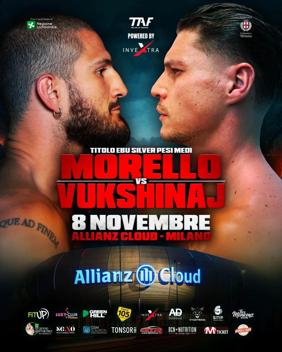 EBU SILVER PESI MEDI - 8 NOVEMBRE A MILANO LA SFIDA MORELLO VS VUKSHINAJ