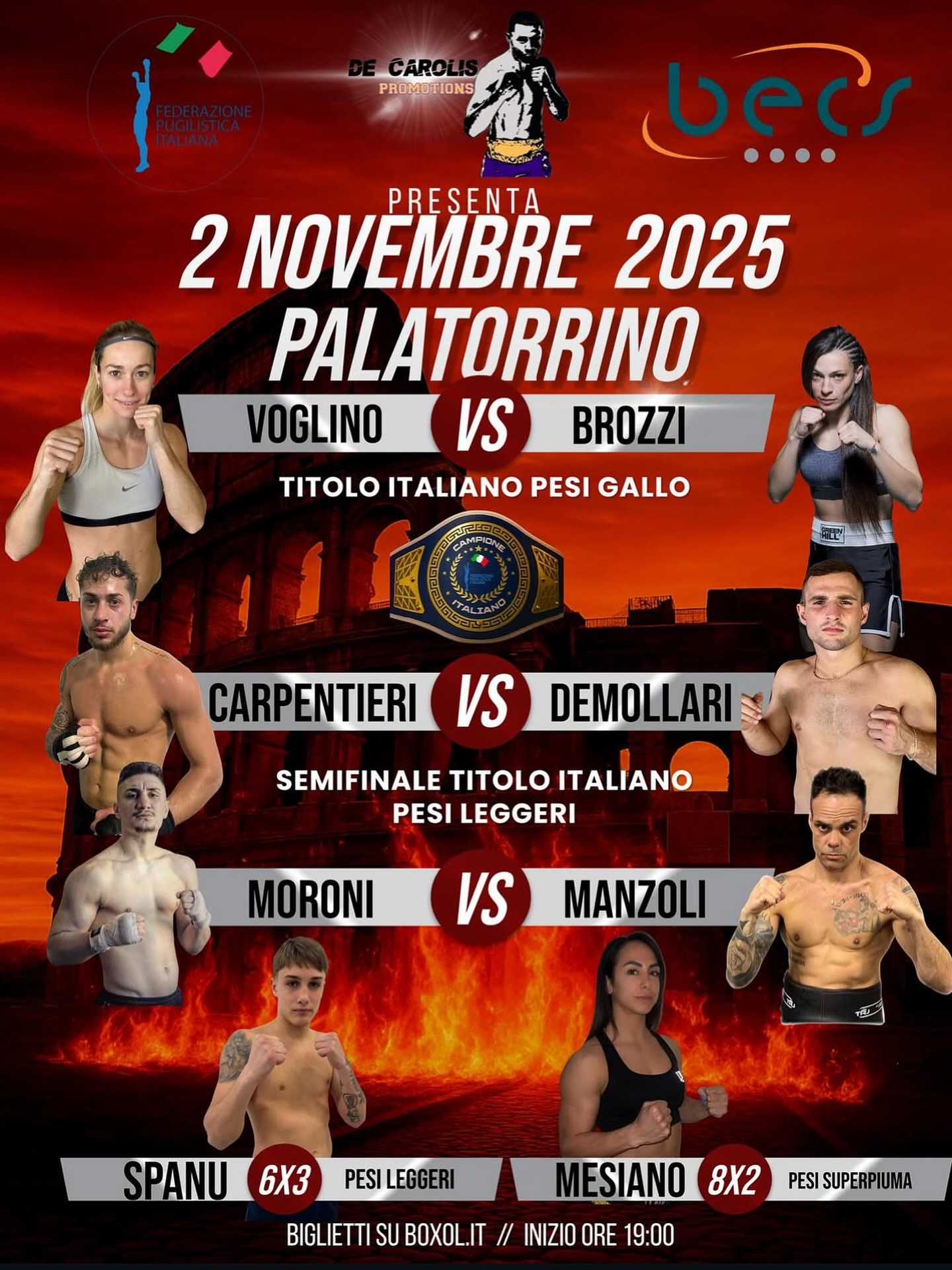 TITOLO ITALIANO GALLO - IL 2 NOVEMBRE A ROMA BROZZI VS VOGLINO 