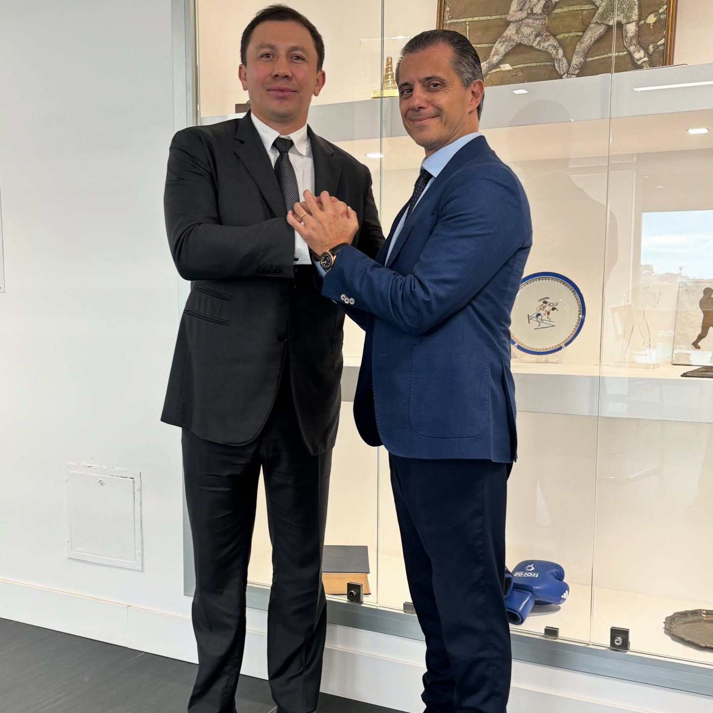 INCONTRO TRA IL PRESIDENTE FPI FLAVIO D'AMBROSI E IL CANDIDATO ALLA PRESIDENZA WORLD BOXING GOLOVKIN 