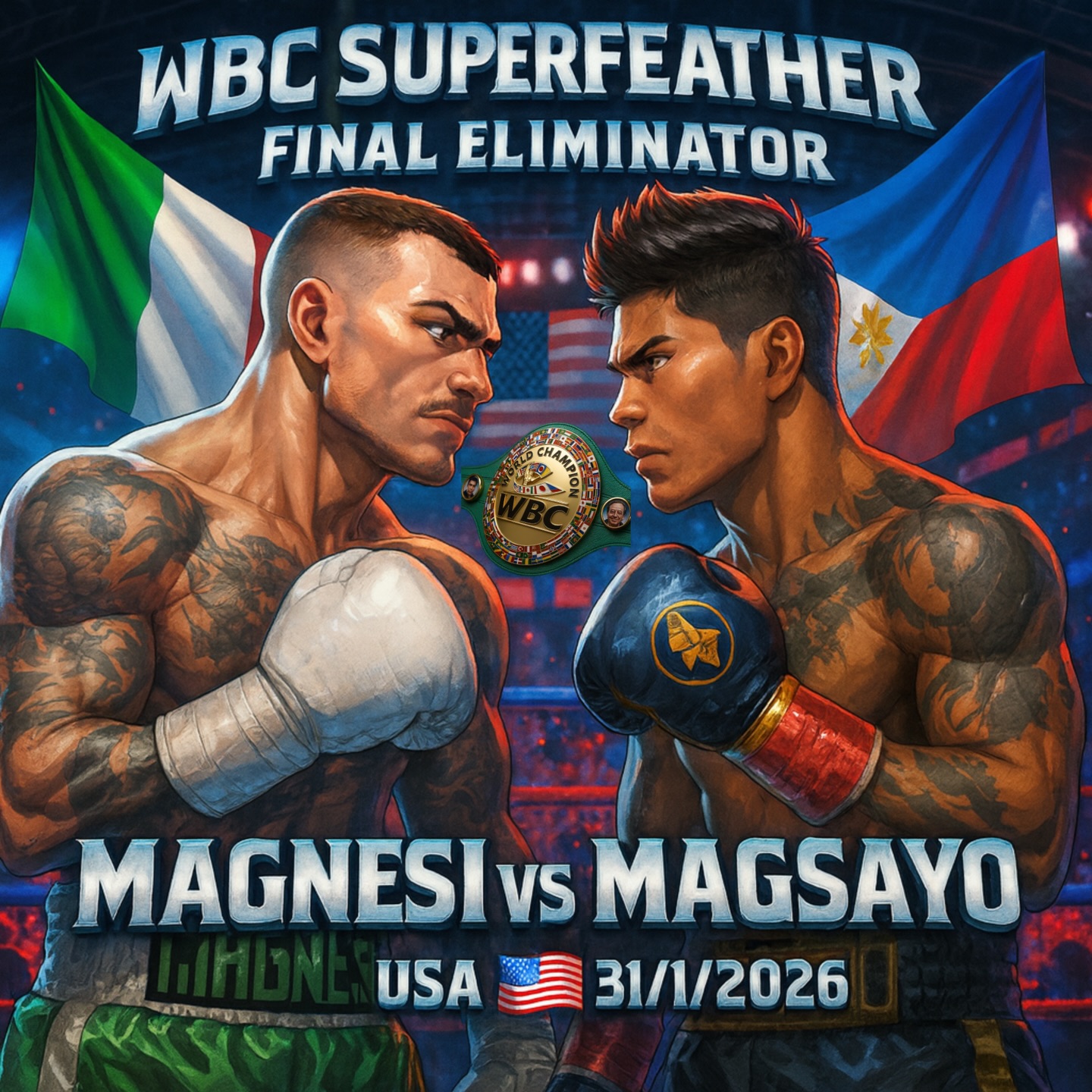 Il 31 gennaio pv negli USA l'eliminatoria Mundial WBC Superpiuma tra Magnesi e Magsayo 