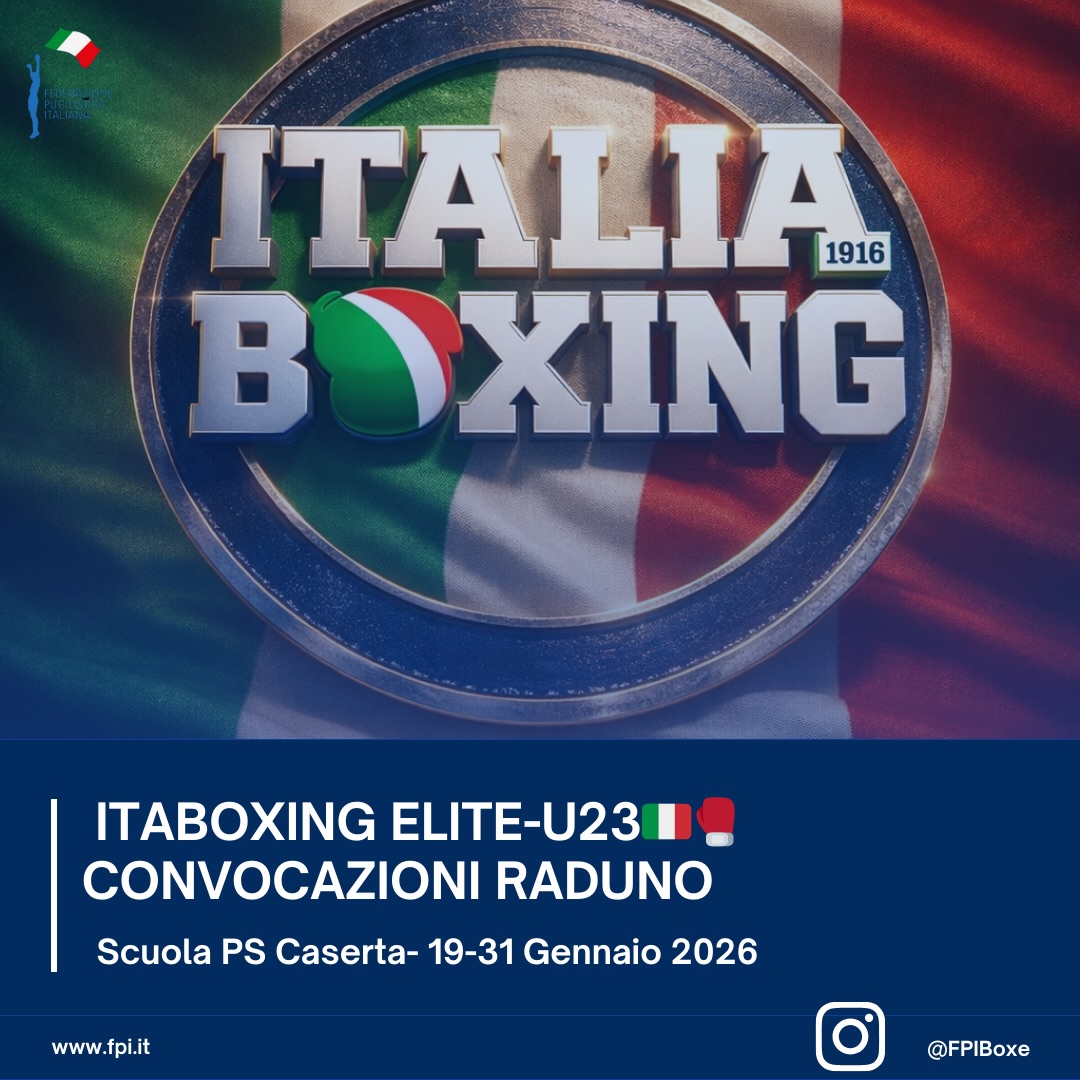 CONVOCAZIONI ITABOXING ELITE-U23 PER TRAINING CAMP - CASERTA 19-31 GENNAIO PV