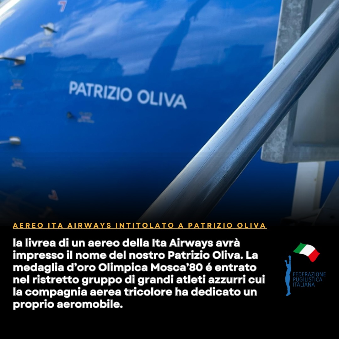 Un Aereo della ITA Airways con il NOME DI PATRIZIO OLIVA 