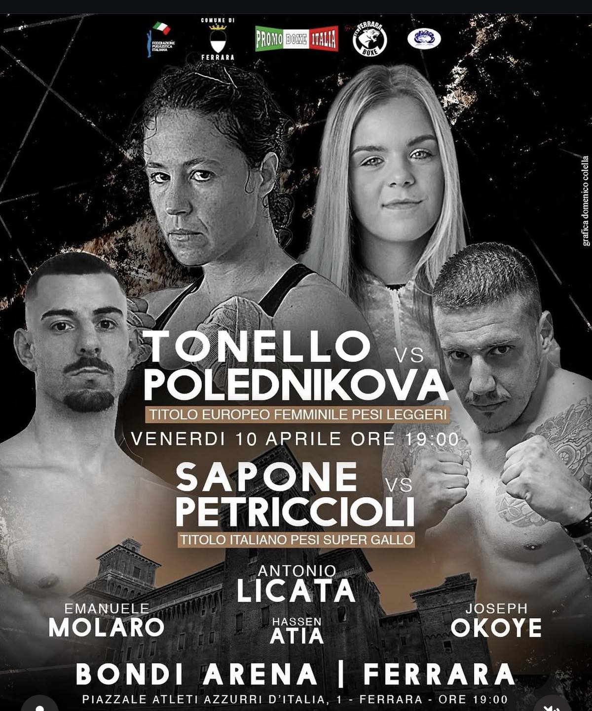 IL prossimo 10 APRILE GRANDE SERATA PROMO BOXE ITALIA A FERRARA 