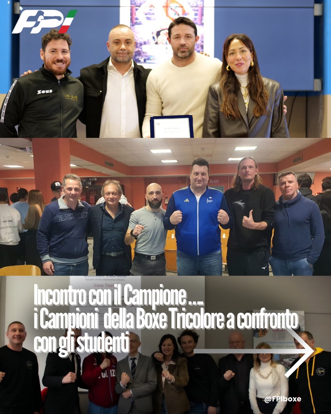 OGGI INCONTRI TRA STUDENTI E TRE CAMPIONI AMBASSADOR FPI 