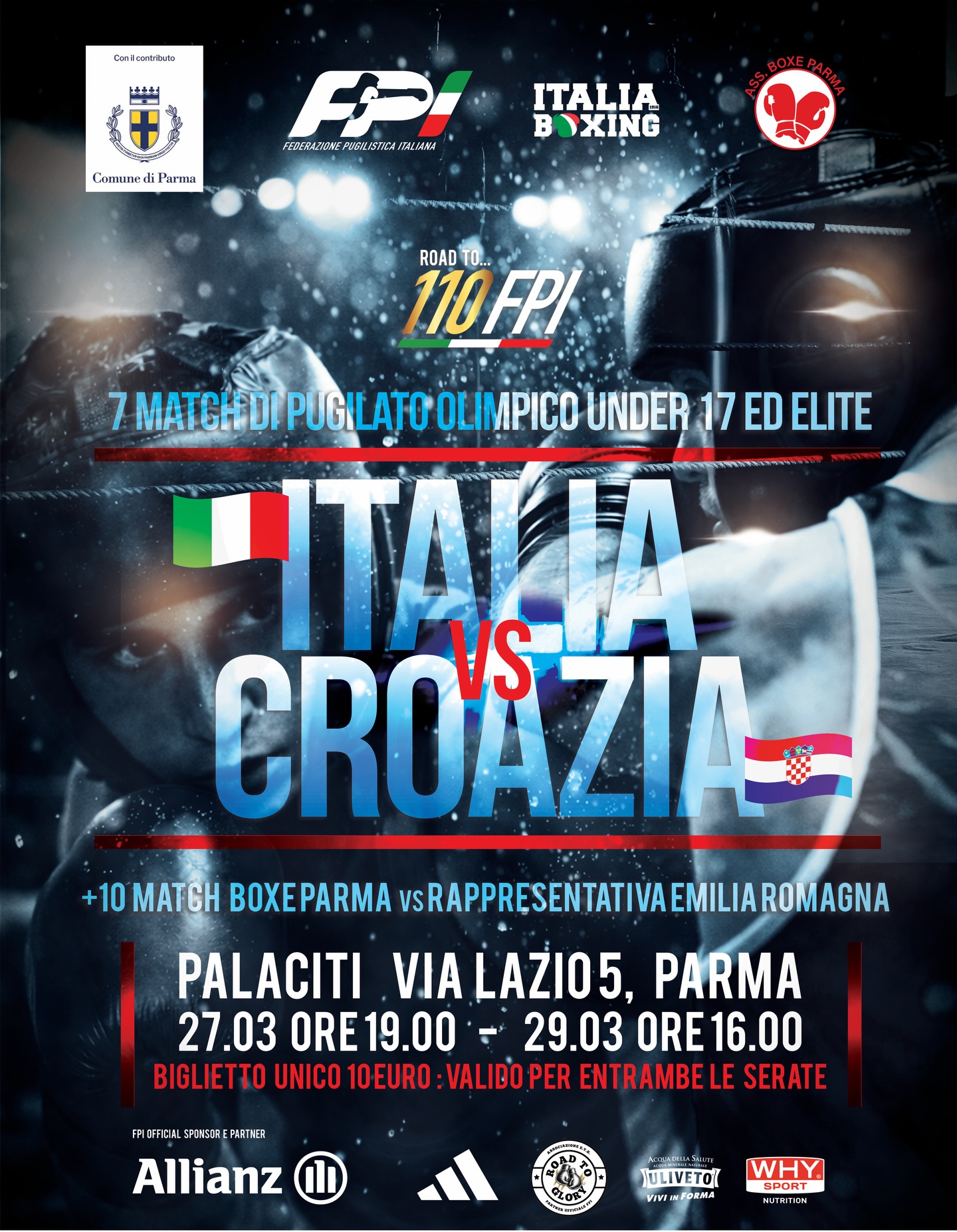 IL 27 e 29 Marzo PV a Parma Dual Match Italia vs Croazia 