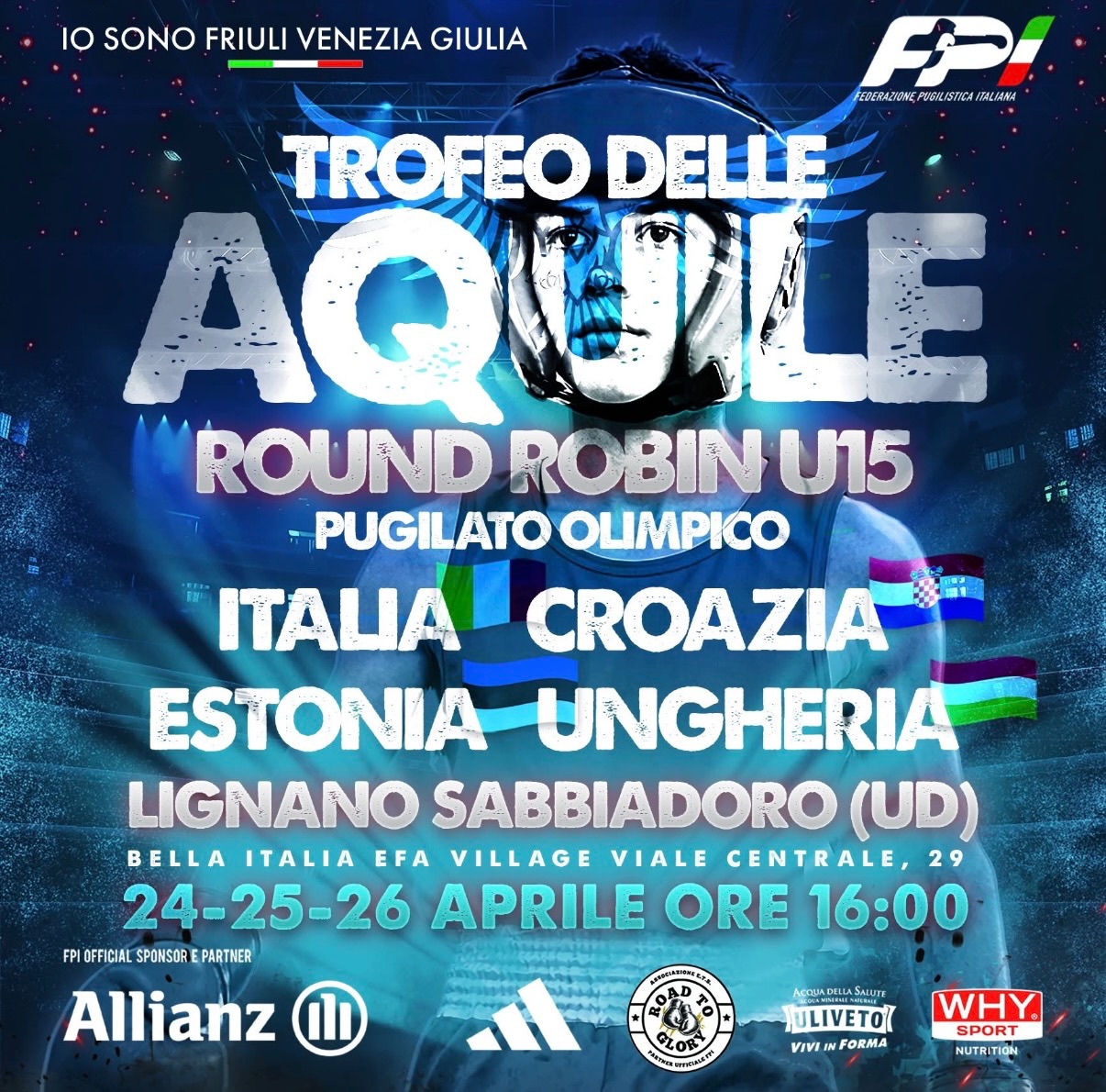 Trofeo della Aquile 2026 - Dal 24 al 26 Aprile pv le Nazionali U15 d'Italia, Croazia, Ungheria ed Estonia a Lignano Sabbiadoro