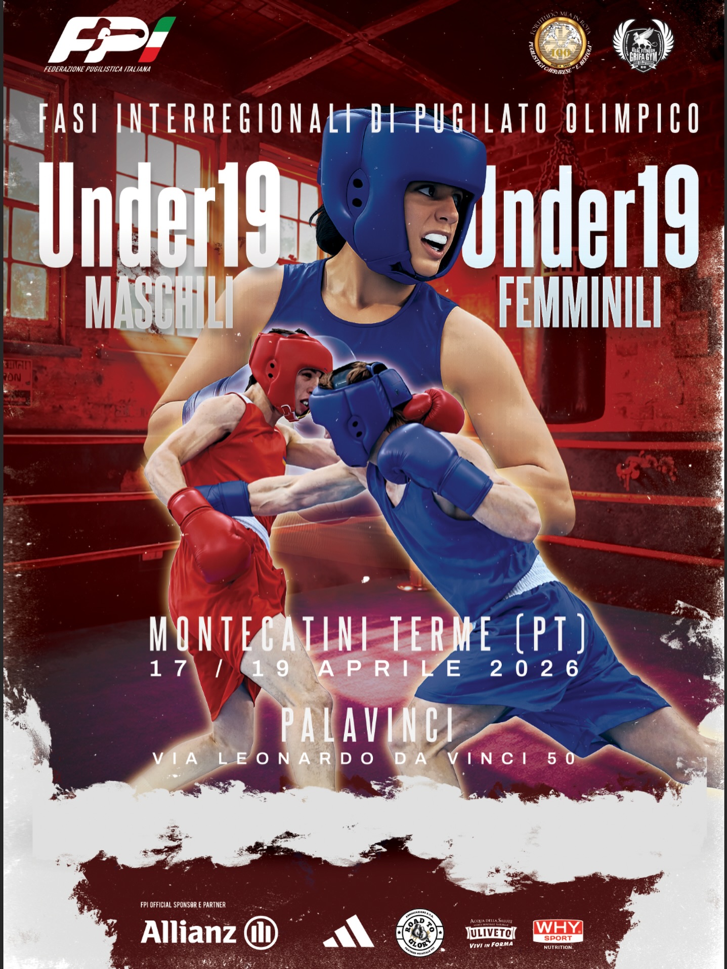 FASI INTEREGIONALI CAMPIONATI ITALIANI U19 M/F - A MONTECATINI DAL 17 AL 19 APRILE PV