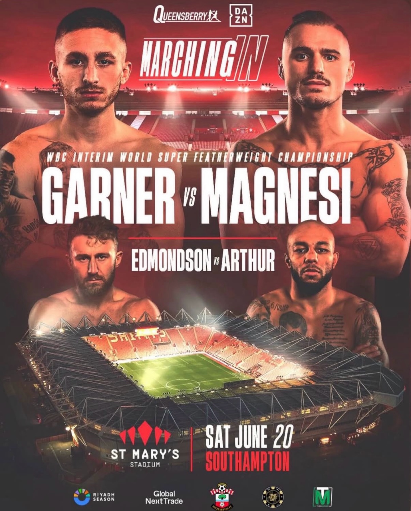 MONDIALE WBC INTERIM SUPERPIUMA - IL PROSSIMO 20 GIUGNO Magnesi vs Garner A SOUTHAMPTON 