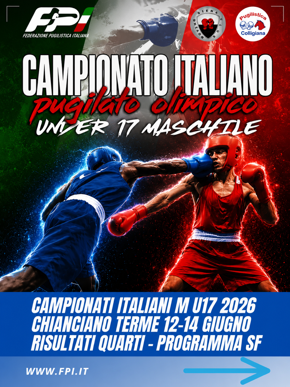 FASI FINALI CAMPIONATI ITALIANI MASCHILI U17 CHIANCIANO TERME 2026 - RISULTATI QUARTI - PROGRAMMA SEMIFINALI