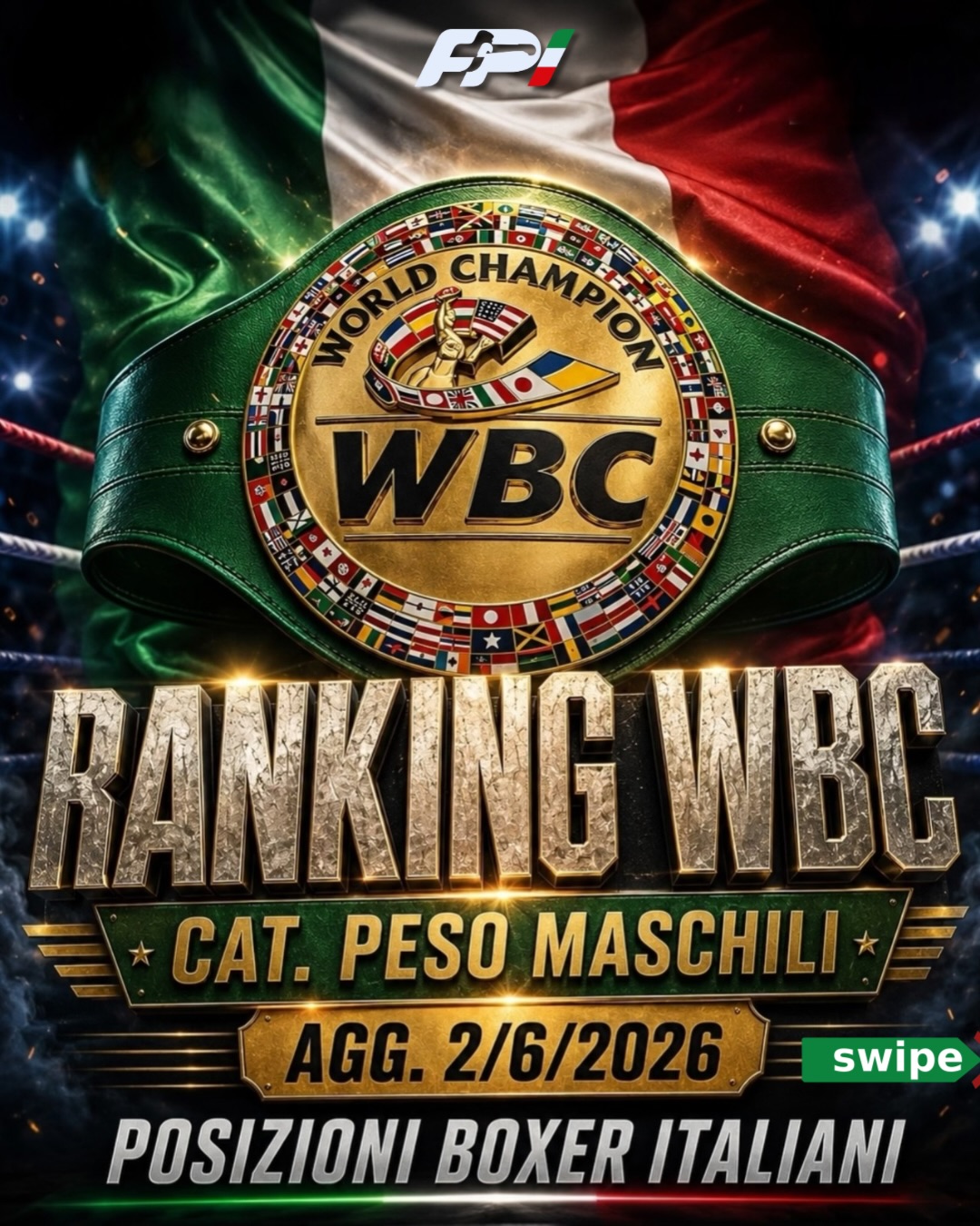 RANKING WBC MASCHILI GIUGNOO 2026 - 15 I BOXER ITALIANI NELLE CLASSIFICHE MONDIALI