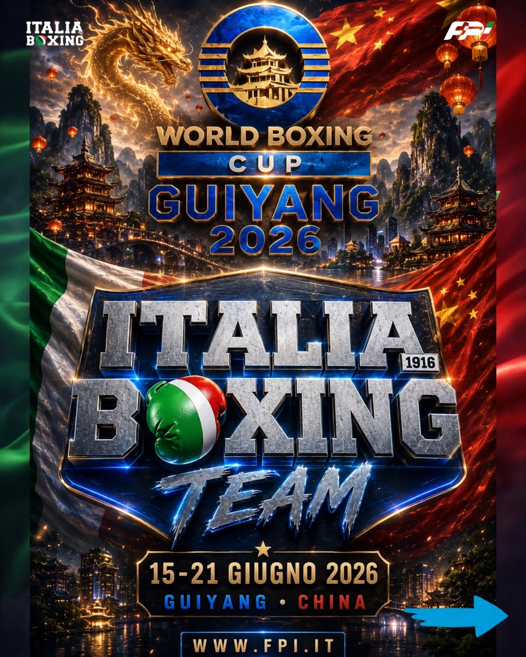 WORLD BOXING CUP 2026 2° STAGE CHINA - 4 AZZURRI E 2 AZZURRE SUL RING DI GUIYANG CITY 