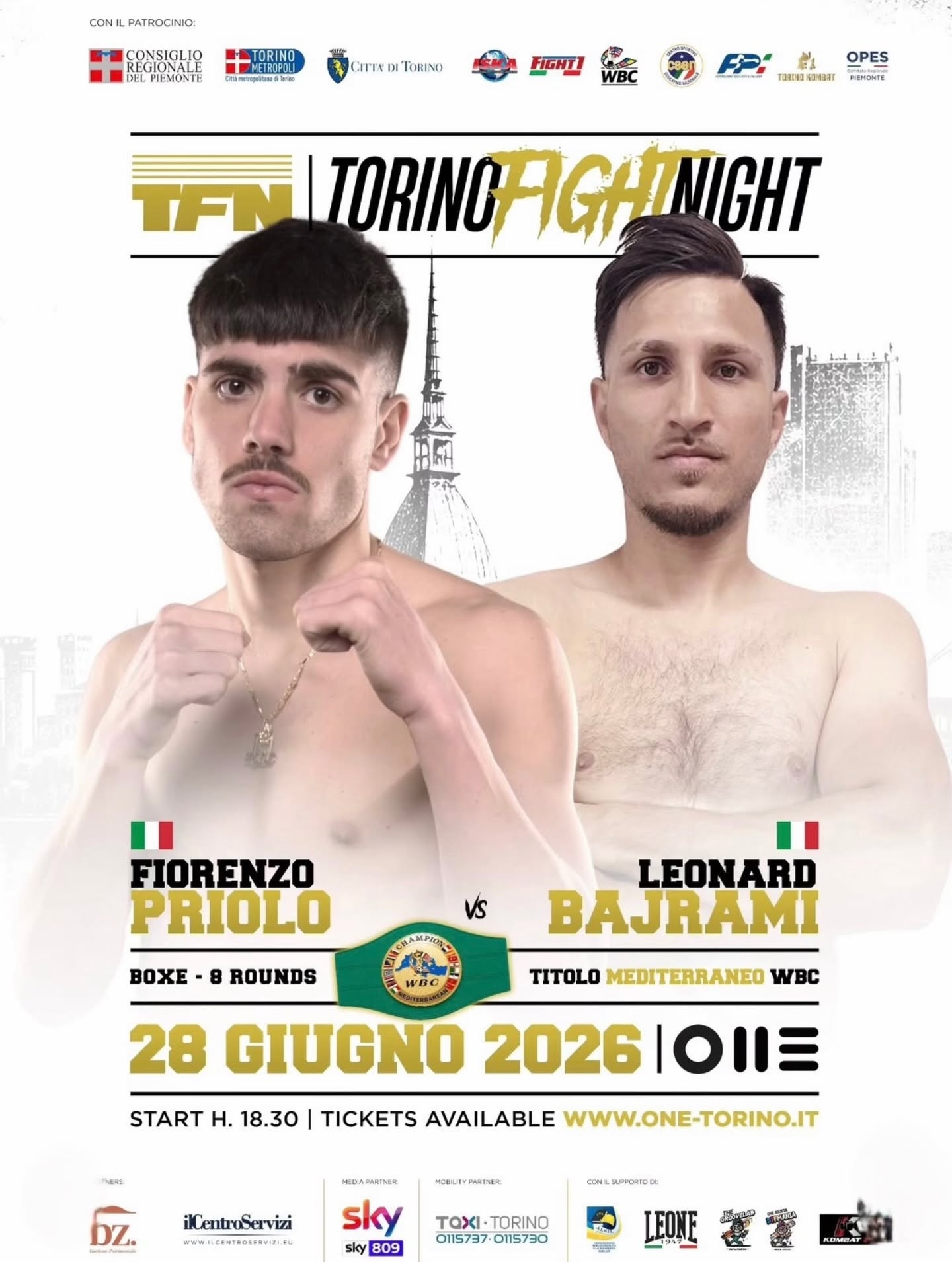 TITOLO WBC MEDITERRANEO PESI SUPERLEGGERI | IL 28 GIUGNO A TORINO PRIOLO VS BAJRAMI 