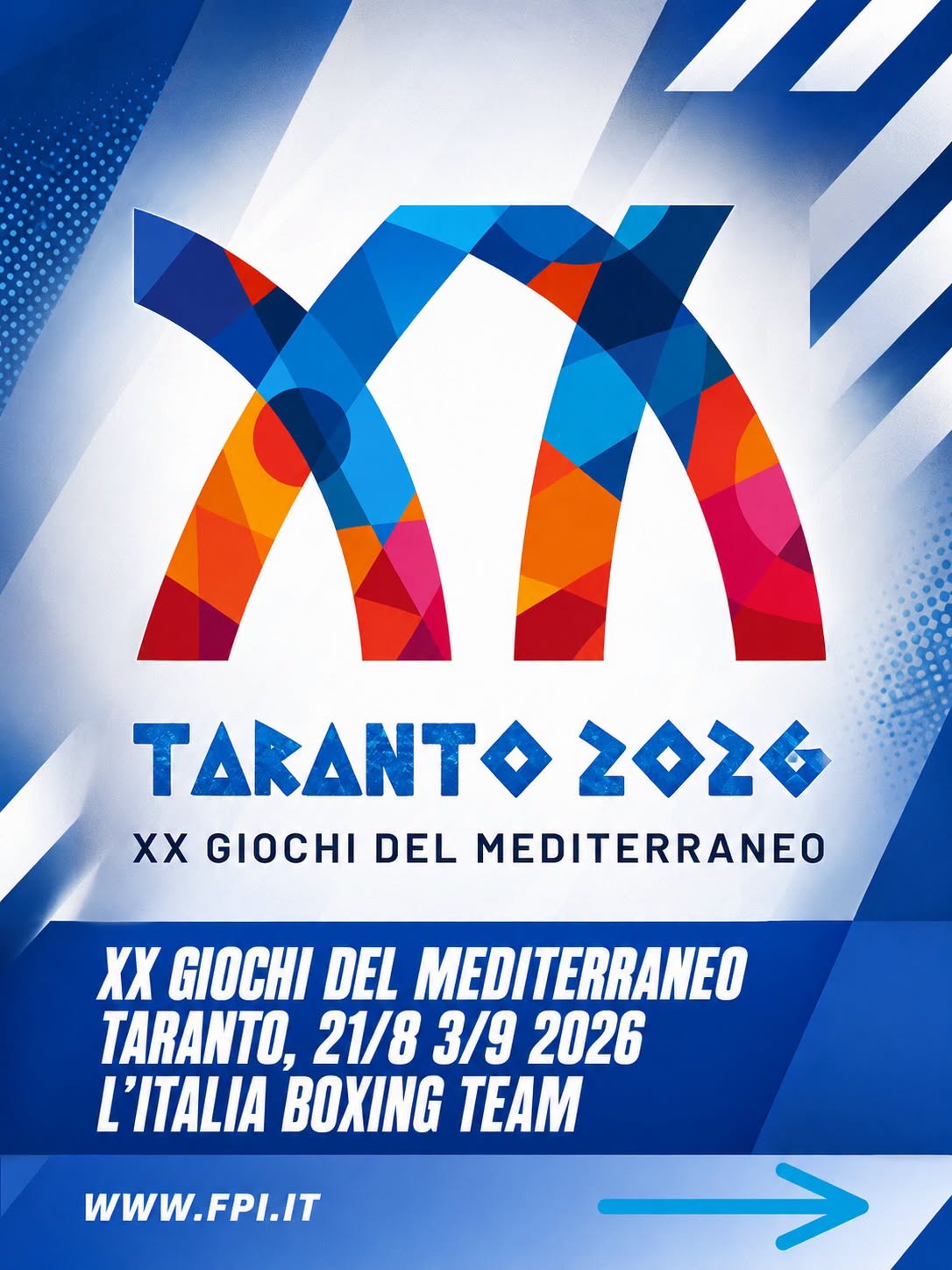 XX Giochi del Mediterraneo - TARANTO 2026 - 7 AZZURRI E 5 AZZURRE SUL RING DI SAN GIORGIO JONICO 
