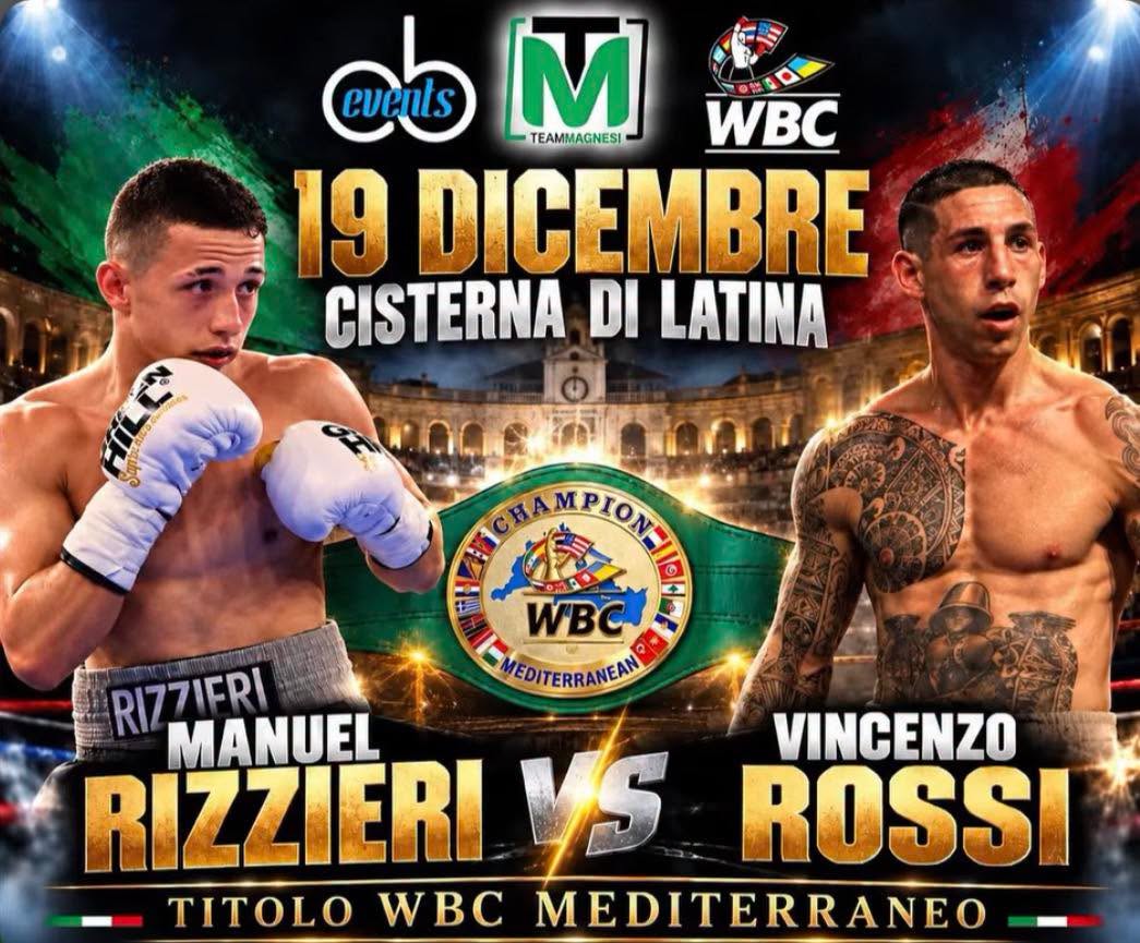 TITOLO WBC MEDITERRANEO MOSCA | IL 19 DICEMBRE LA SFIDA TRA MANUEL RIZZIERI E VINCENZO ROSSI