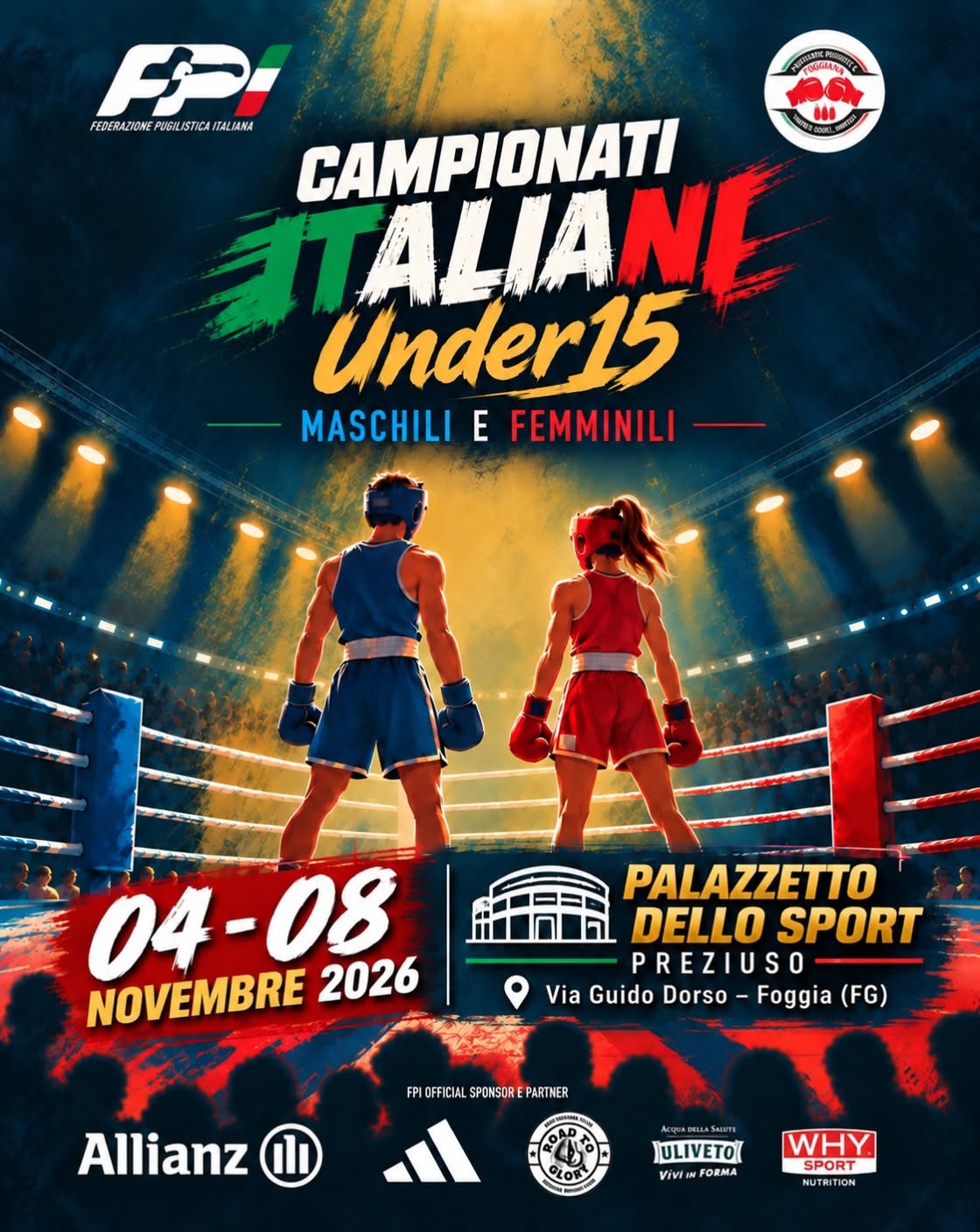 Campionati Italiani U15 M/F 2026 - FOGGIA 4-8 NOVEMBRE PV