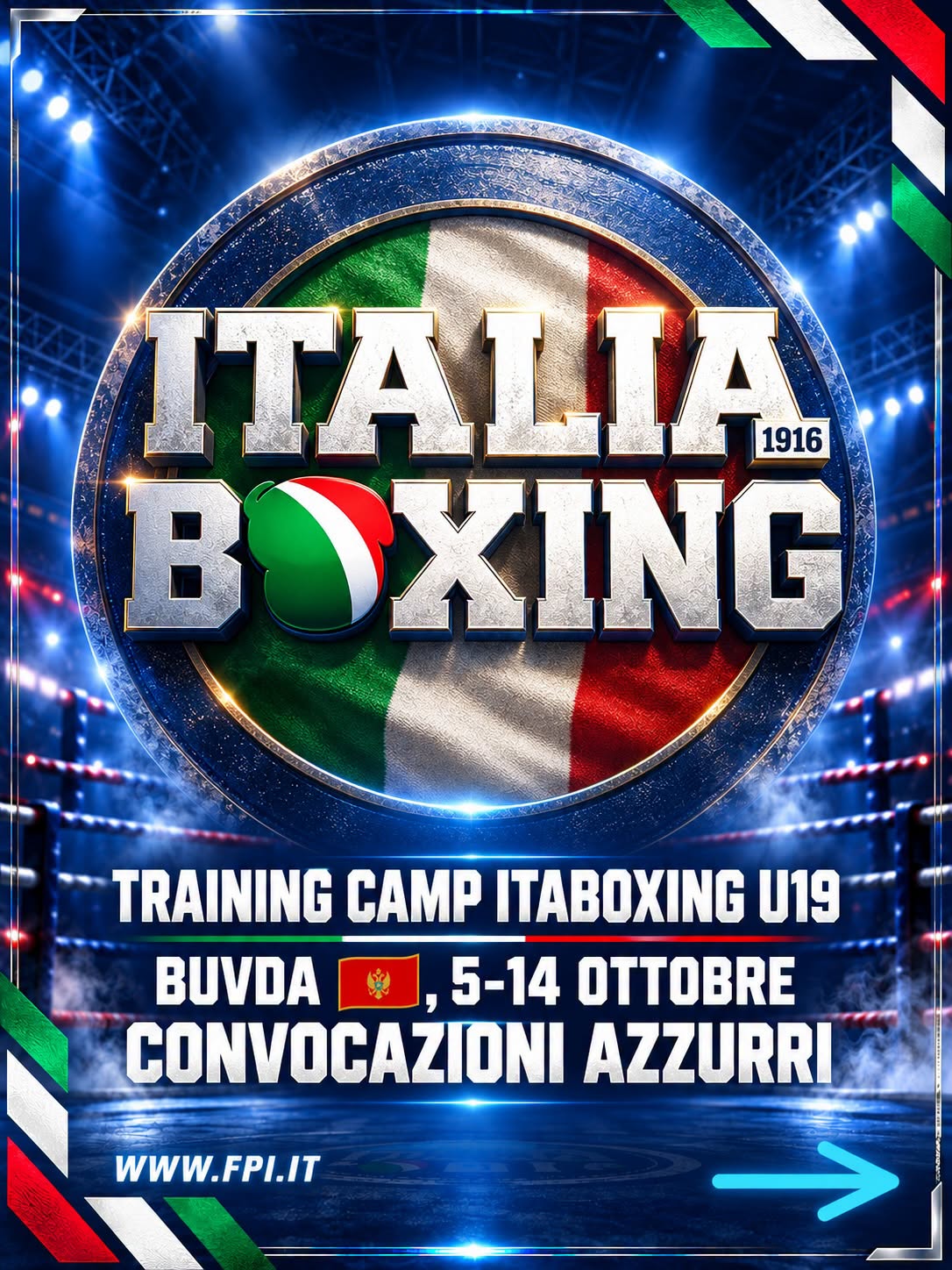TRAINING CAMP AZZURRI U19 BUVDA (MONTENEGRO) 5-14 OTTOBRE - LE CONVOCAZIONI DEL RT FRANCO FEDERICI