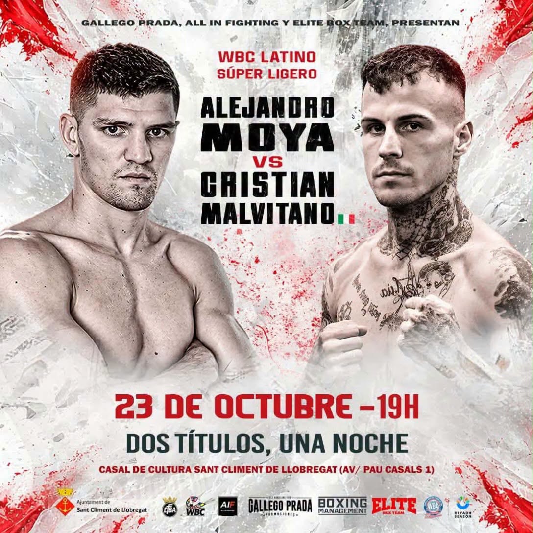 WBC LATINO SUPERLEGGERI | IL 23 OTTOBRE IN SPAGNA MOYA VS MALVITANO 