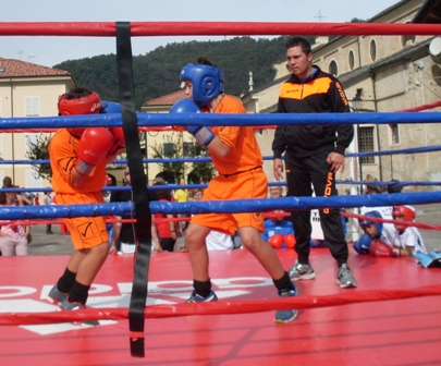 Christian Acquaro ed Emilio Malecore nella prova tecnico tattica sul ring