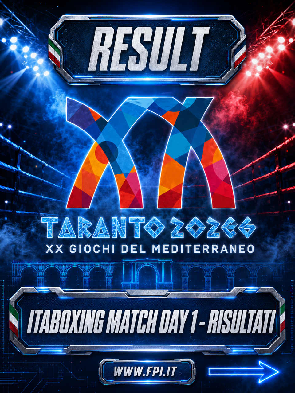 XX Giochi del Mediterraneo - TARANTO 2026 - ITABOXING MATCH DAY 1 | VITTORIE PER BALDASSI 60 KG E GUIDI RONTANI 70 KG