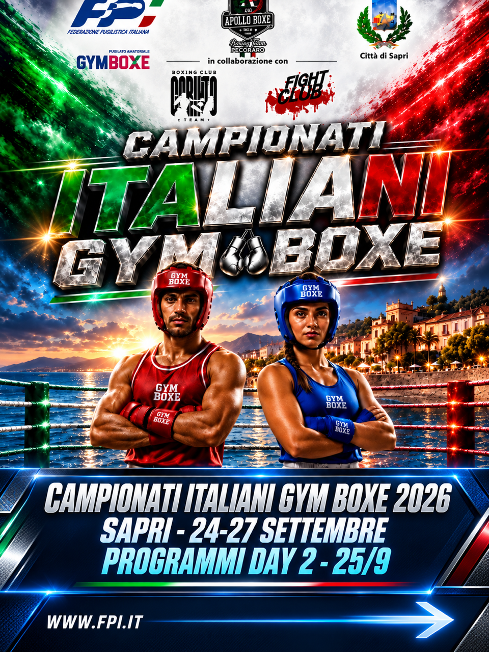 CAMPIONATI ITALIANI GYM BOXE 2026 - PALASPORT DI SAPRI 24-27 SETTEMBRE - PROGRAMMI DAY 2