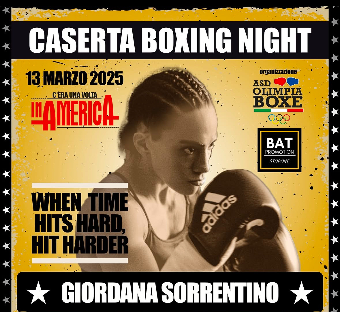 Il 13 Marzo a Caserta il 3º match da Pro dell’olimpionica Giordana Sorrentino 