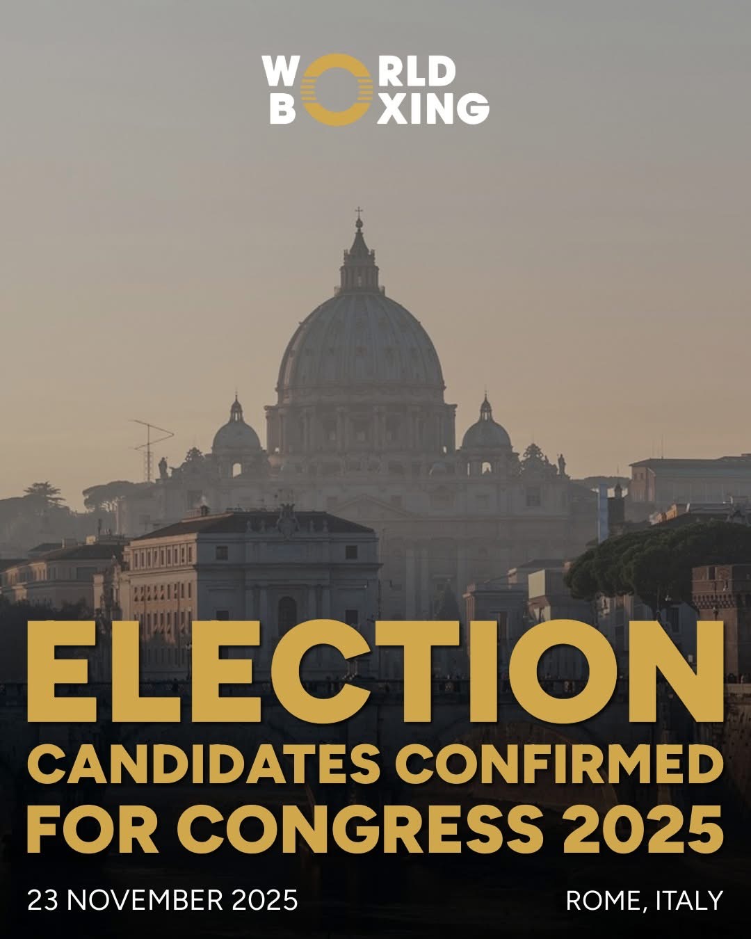World Boxing Congress Roma 2025 - Due i candidati alla Presidenza dell'Ente Mondiale 