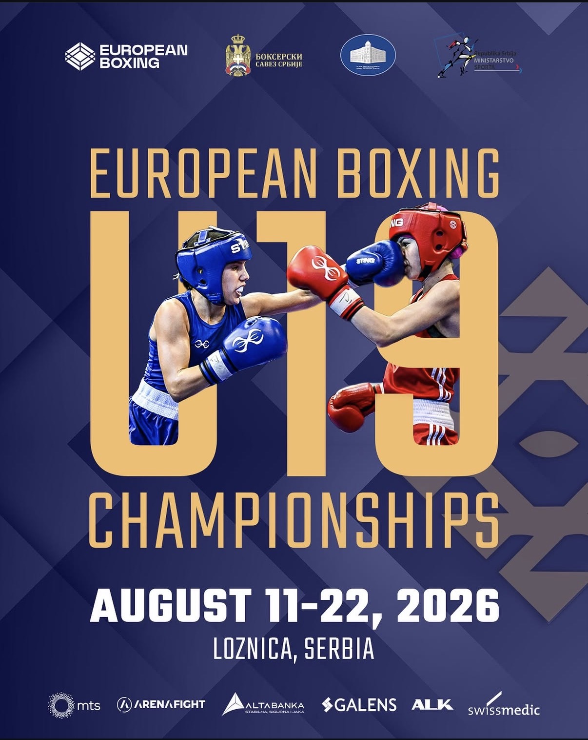 Campionati Europei U19 M/F 2026 - La Kermesse a Loznica (SERBIA) dall'11 al 22 agosto