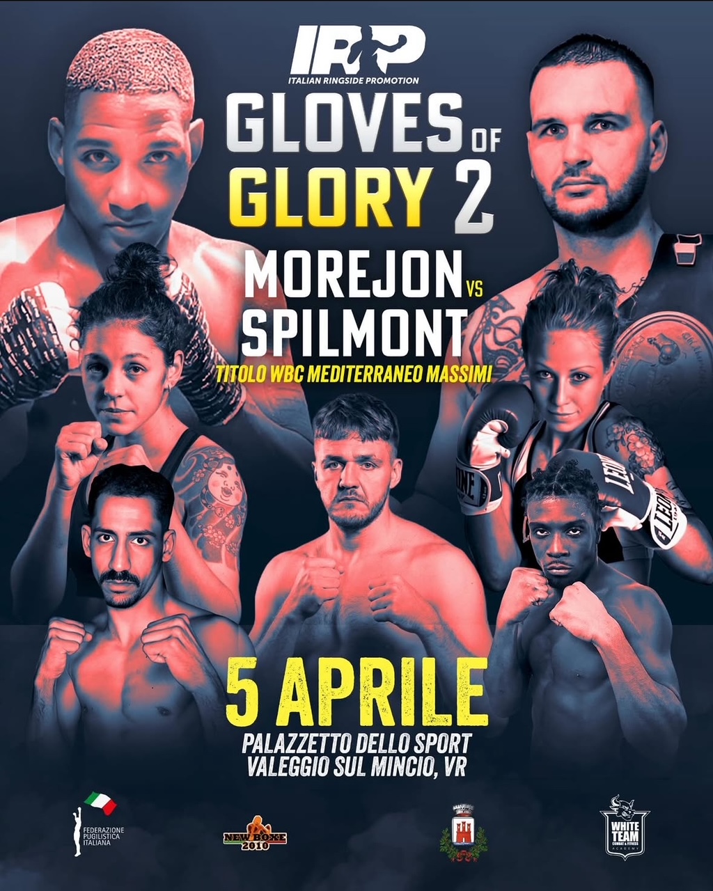 GLOVES OF GLORY 2 - DOMANI 5/4 LA GRANDE SERATA CON LA SFIDA WBC MEDITERRANEO MASSIMI MOREJON VS SPLIMONT