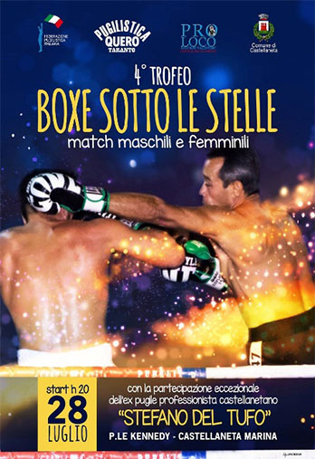 DOMANI A CASTELLANETA MARINA IL “IV TROFEO BOXE SOTTO LE STELLE”