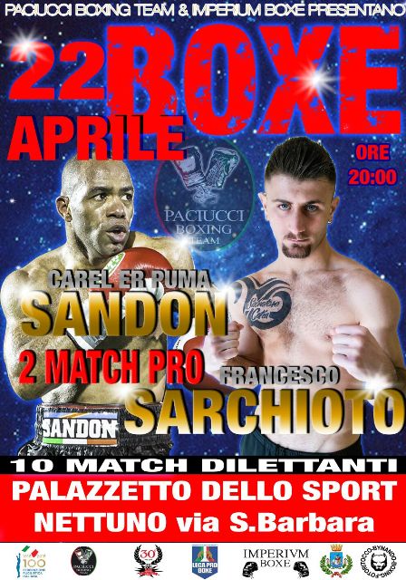 Nettuno 22 aprile: grande serata con Sandon e Sarchioto