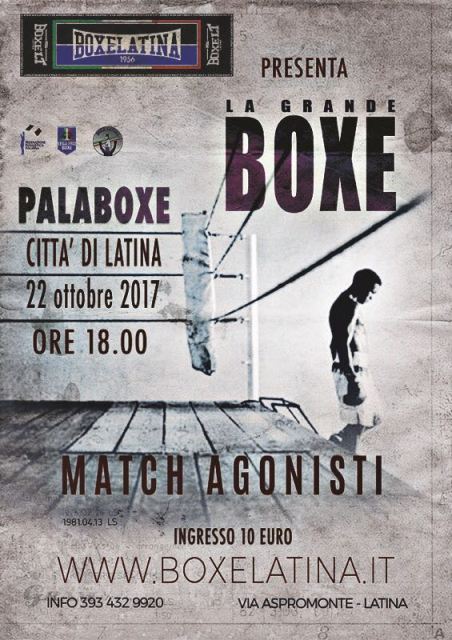 BOXE LATINA, SUL RING IL 22 OTTOBRE