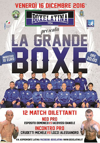 Boxe Latina: il 16 dicembre grande serata per i 60 anni