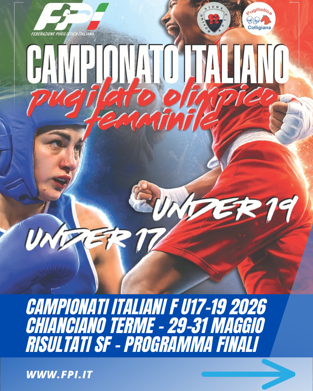 FASI FINALI CAMPIONATI ITALIANI FEMMINILI U17-19 2026 - RISULTATI SEMIFINALI / PROGRAMMA FINALISSIME 