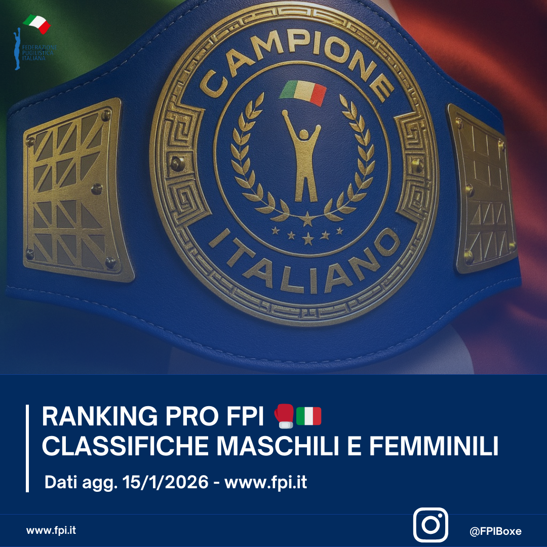 Ranking Pugili PRO FPI 1° e 2° Serie (Dati Agg. 15/1/2026)