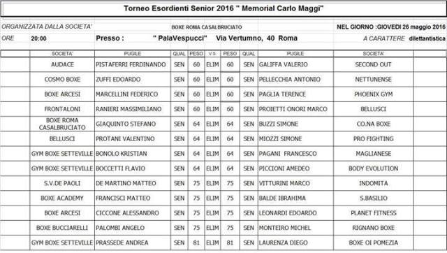 Programma 26 maggio