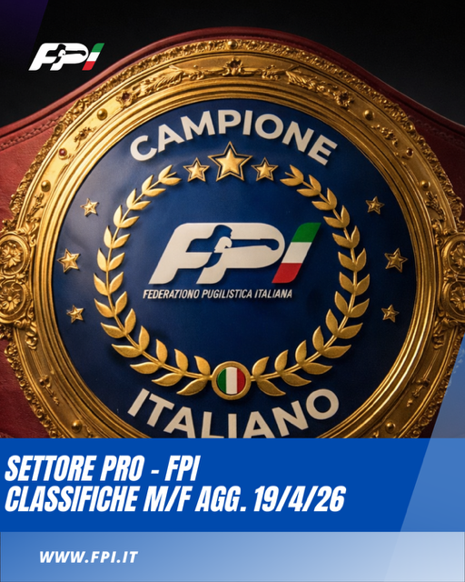 Ranking Pugili PRO FPI 1° e 2° Serie (Dati Agg. 19/4/2026)