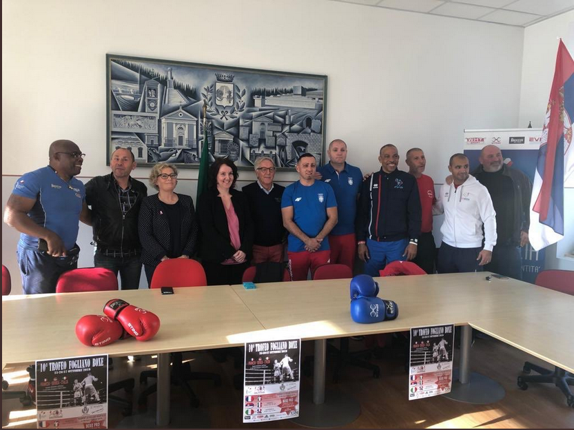 CONFERENZA STAMPA DI PRESENTAZIONE A Fogliano ReDiPuglia DEL 10° Trofeo Fogliano Boxe - Main event Italia-Francia-Serbia