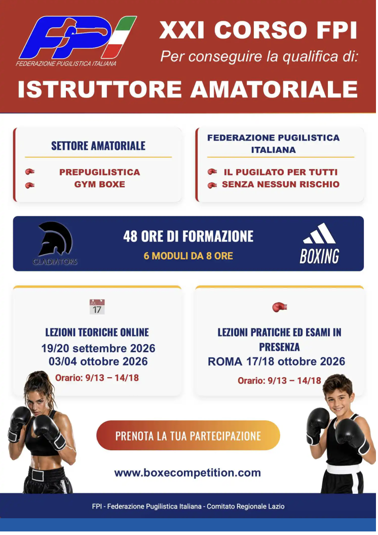 XXI Corso FPI per conseguire la qualifica di Istruttore Amatoriale