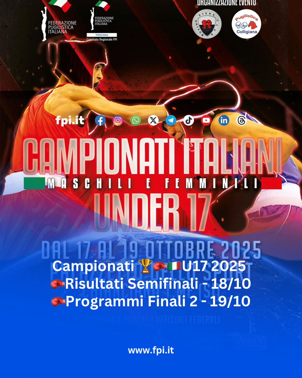 Campionati Italiani U17 M/F 2025 - Chianciano Terme  - RISULTATI SEMIFINALI + PROGRAMMA FINALI 
