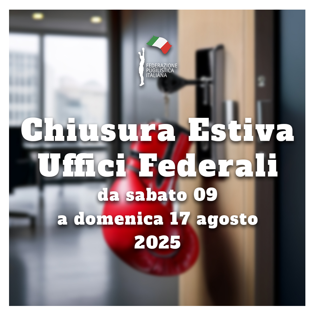 CHIUSURA ESTIVA 2025 UFFICI FEDERALI 